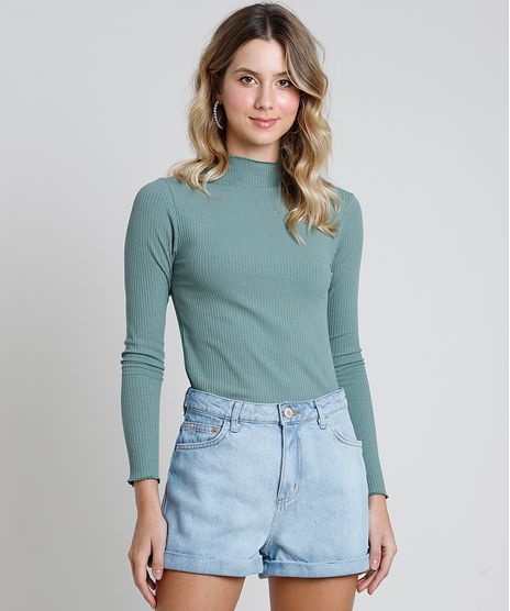 Blusa-Feminina-Canelada-Manga-Longa-Gola-Alta-Verde-9891681-Verde_1