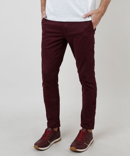 Calca-de-Sarja-Masculina-Chino-Skinny-Vinho-9874895-Vinho_1