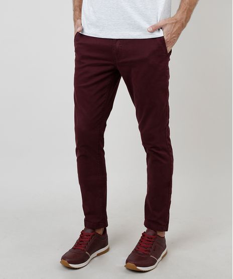 Calca-de-Sarja-Masculina-Chino-Skinny-Vinho-9874895-Vinho_1