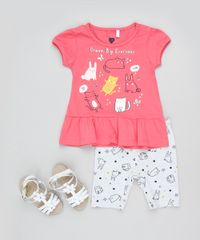 Conjunto-Infantil-Bichinhos-de-Blusa-Manga-Curta-Rosa-Escuro---Short-Estampado--Cinza-Mescla-9895159-Cinza_Mescla_3