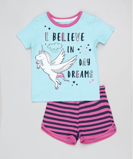 Pijama-Infantil-Unicornio-Manga-Curta--Azul-9876983-Azul_1