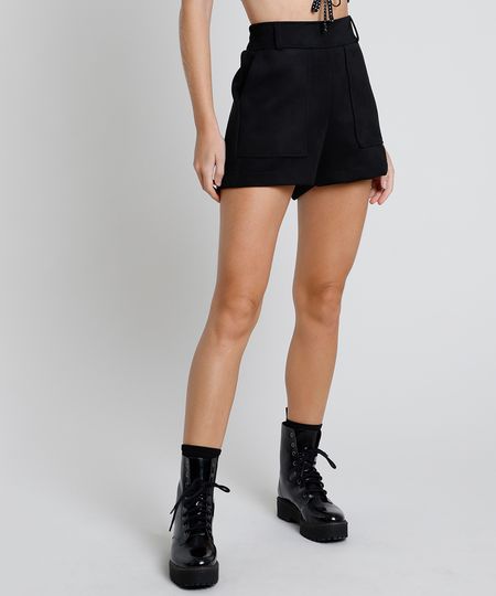 Short-Feminino-em-Suede-Cintura-Super-Alta-com-Bolsos--Preto-9879527-Preto_1 Short-Feminino-em-Suede-Cintura-Super-Alta-com-Bolsos--Preto-9879527-Preto_1