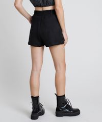 Short-Feminino-em-Suede-Cintura-Super-Alta-com-Bolsos--Preto-9879527-Preto_2