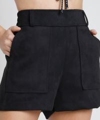 Short-Feminino-em-Suede-Cintura-Super-Alta-com-Bolsos--Preto-9879527-Preto_4