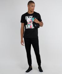 Camiseta-Masculina--Enjoy-the-Summer--Manga-Curta-Gola-Careca-Preta-9738693-Preto_3