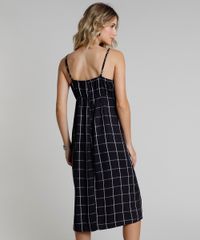 Vestido-Feminino-Midi-Estampado-Xadrez-com-No-e-Fenda-Alca-Fina-Preto-9883643-Preto_2