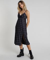 Vestido-Feminino-Midi-Estampado-Xadrez-com-No-e-Fenda-Alca-Fina-Preto-9883643-Preto_3