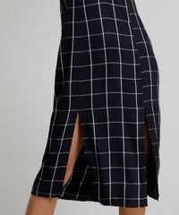Vestido-Feminino-Midi-Estampado-Xadrez-com-No-e-Fenda-Alca-Fina-Preto-9883643-Preto_4