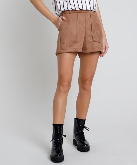 Short-Feminino-em-Suede-Cintura-Super-Alta-com-Bolsos--Caramelo-9879527-Caramelo_1 Short-Feminino-em-Suede-Cintura-Super-Alta-com-Bolsos--Caramelo-9879527-Caramelo_1