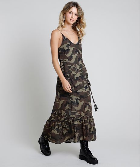 Vestido-Feminino-Longo-Estampado-Camuflado-com-Amaracao-e-Babado-Alca-Fina--Verde-Militar-9819261-Verde_Militar_1
