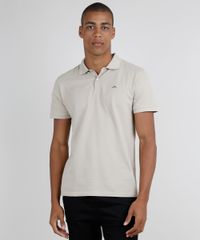 Polo-Masculina-Basica-em-Piquet-Comfort-Fit-com-Bordado-Manga-Curta-Bege-Claro-9725321-Bege_Claro_1