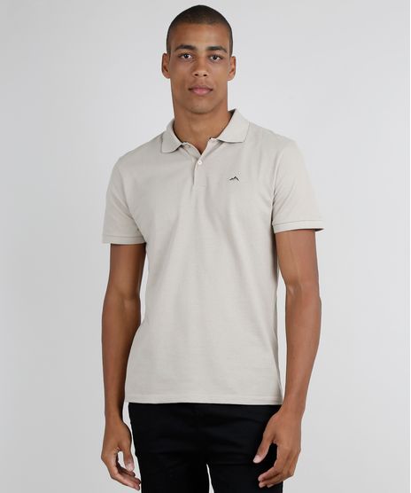Polo-Masculina-Basica-em-Piquet-Comfort-Fit-com-Bordado-Manga-Curta-Bege-Claro-9725321-Bege_Claro_1