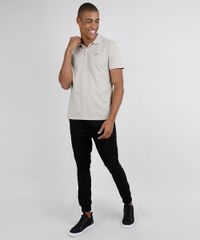 Polo-Masculina-Basica-em-Piquet-Comfort-Fit-com-Bordado-Manga-Curta-Bege-Claro-9725321-Bege_Claro_3