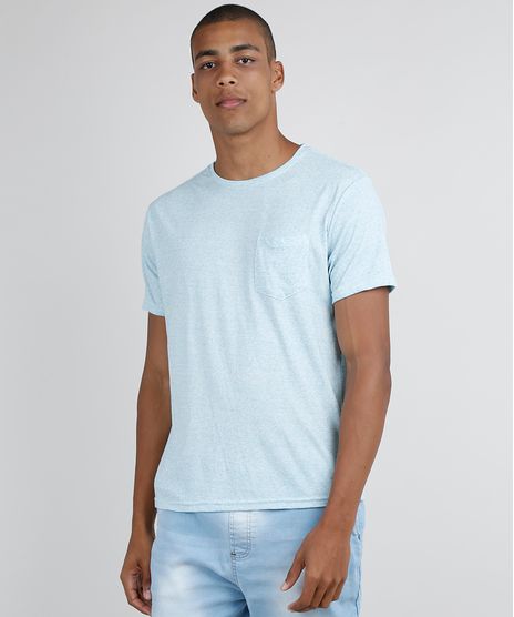 Camiseta-Masculina-com-Bolso-Manga-Curta-Gola-Careca-Azul-Claro-9878045-Azul_Claro_1