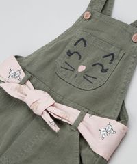 Macacao-de-Sarja-Infantil-com-Bordado-de-Gato-e-Faixa-para-Amarrar-Verde-Militar-9894184-Verde_Militar_4