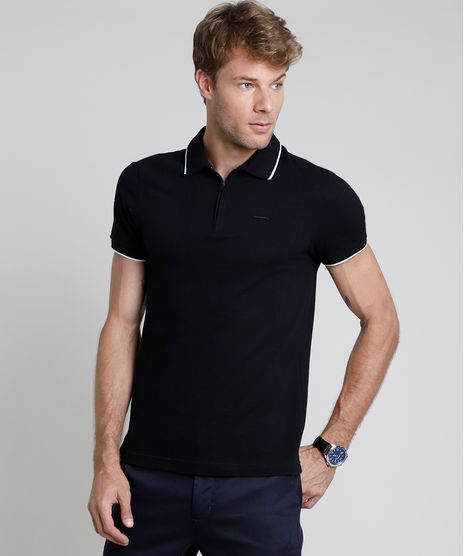 Polo-Masculina-Slim-em-Piquet-com-Ziper-Preta-9867092-Preto_1