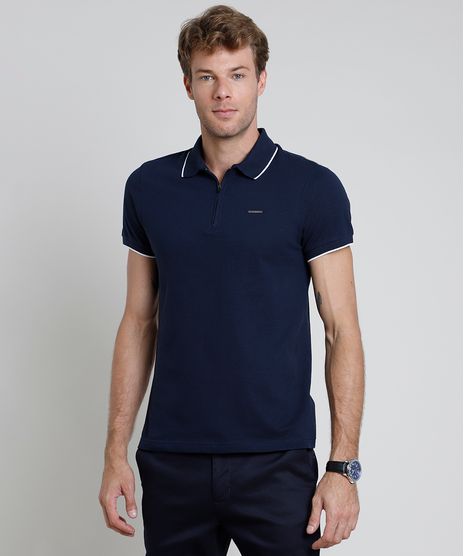 Polo-Masculina-Slim-em-Piquet-com-Ziper-Azul-Marinho-9867092-Azul_Marinho_1