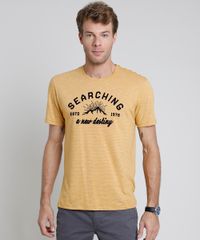 Camiseta-Masculina--Searching--Listrada-Manga-Curta-Gola-Careca-Mostarda-9612098-Mostarda_1