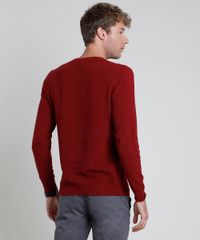 Sueter-Masculino-em-Trico-Texturizado-com-Listras-Vermelho-Escuro-9801194-Vermelho_Escuro_2