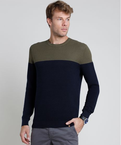Sueter-Masculino-em-Trico-Texturizado-Bicolor-Azul-Marinho-9801194-Azul_Marinho_1