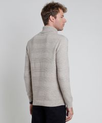 Sueter-Masculino-em-Trico-Texturizado-Gola-Alta-Bege-Claro-9801198-Bege_Claro_2