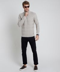 Sueter-Masculino-em-Trico-Texturizado-Gola-Alta-Bege-Claro-9801198-Bege_Claro_3