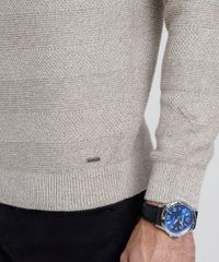 Sueter-Masculino-em-Trico-Texturizado-Gola-Alta-Bege-Claro-9801198-Bege_Claro_5
