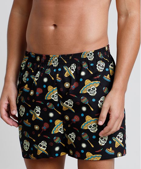 Samba-Cancao-Masculina-Estampada-de-Caveiras-Mexicanas-Preta-9787867-Preto_1