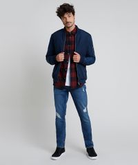 Camisa-Masculina-Tradicional-em-Flanela-Estampada-Xadrez-com-Bolsos-Manga-Longa-Vermelho-9813186-Vermelho_3