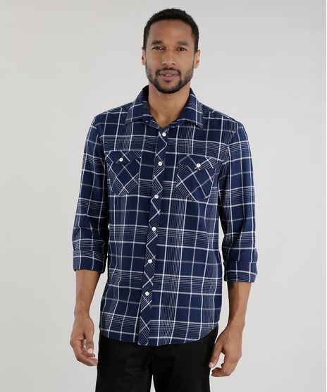 Camisa-Comfort-Xadrez-Flanelada-Azul-Marinho-8455392-Azul_Marinho_1