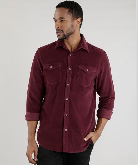Camisa-Comfort-em-Veludo-Cotele-Vinho-8455404-Vinho_1