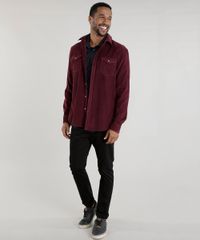 Camisa-Comfort-em-Veludo-Cotele-Vinho-8455404-Vinho_3