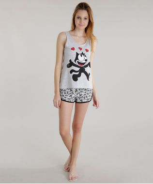Pijama-Gato-Felix-Cinza-Mescla-8572970-Cinza_Mescla_1