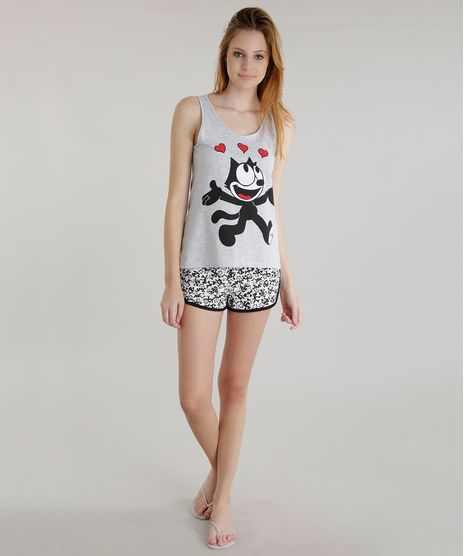Pijama-Gato-Felix-Cinza-Mescla-8572970-Cinza_Mescla_1