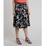 Saia-Feminina-Midi-Estampada-Floral-com-Amarracao--Preto-9857294-Preto_1
