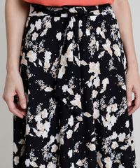 Saia-Feminina-Midi-Estampada-Floral-com-Amarracao--Preto-9857294-Preto_4