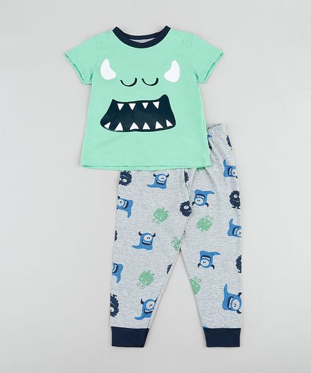 Pijama-Infantil-Monstrinho-Manga-Curta-Verde-9878562-Verde_1 Pijama-Infantil-Monstrinho-Manga-Curta-Verde-9878562-Verde_1