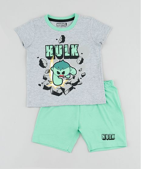 Pijama-Infantil-Hulk-Manga-Curta-Cinza-Mescla-9878564-Cinza_Mescla_1