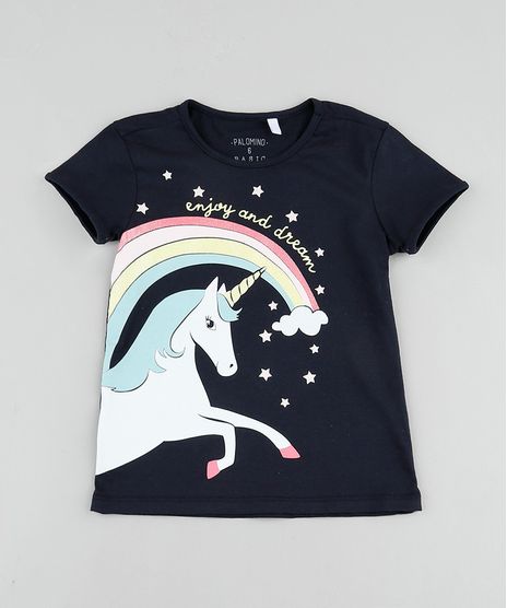 Blusa-Infantil-Unicornio--Enjoy-and-Dream--Manga-Curta-Azul-Escuro-9911943-Azul_Escuro_1
