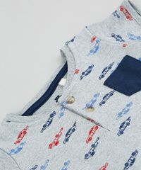Macaquinho-Infantil-Estampado-de-Carros-com-Bolso-Manga-Curta-Gola-Portuguesa-Cinza-Mescla-9858179-Cinza_Mescla_5