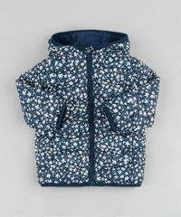 Jaqueta-Puffer-Infantil-Estampada-Floral-em-Nylon-com-Capuz-e-Bolsos-Azul-Marinho-9784734-Azul_Marinho_1