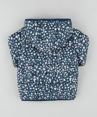 Jaqueta-Puffer-Infantil-Estampada-Floral-em-Nylon-com-Capuz-e-Bolsos-Azul-Marinho-9784734-Azul_Marinho_2