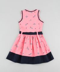 Vestido-Infantil-Estampado-Floral-com-Faixa-para-Amarrar-Sem-Manga-Rosa-9916421-Rosa_2