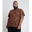 Camiseta-Masculina-Estampada-de-Folhagem-Manga-Curta-Gola-Careca-Marrom-9753000-Marrom_1