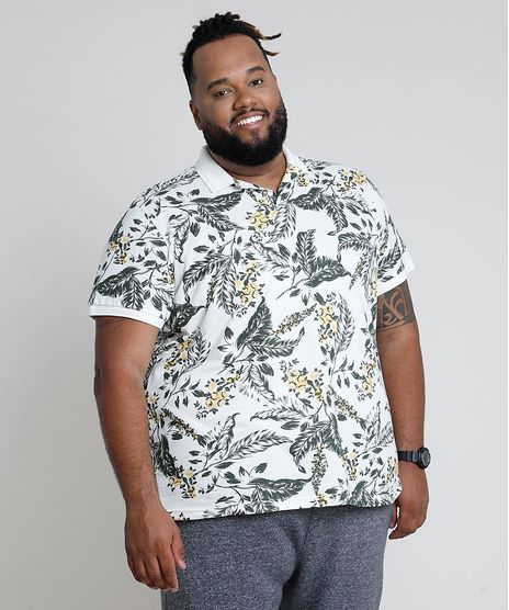 Polo-Masculina-BBB-Comfort-em-Piquet-Estampada-Floral-Manga-Curta-Off-White-9869037-Off_White_1