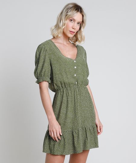 Vestido-Feminino-BBB-Curto-Estampado-de-Poa-com-Botoes-e-Babado-Manga-Curta-Verde-9896321-Verde_1