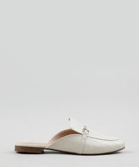 Mule-Feminino-Via-Uno-Bico-Redondo-Texturizado-Croco-com-Fivela-Bege-Claro-9839516-Bege_Claro_2
