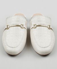 Mule-Feminino-Via-Uno-Bico-Redondo-Texturizado-Croco-com-Fivela-Bege-Claro-9839516-Bege_Claro_5