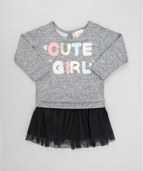 Vestido--Cute-Girl--com-Tule-Cinza-Mescla-8568292-Cinza_Mescla_1