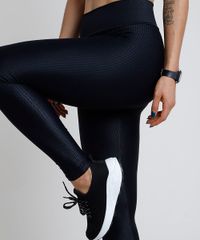 Calça Legging Feminina Esportiva Preta Ace lateral